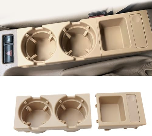 TTCR-II Mittelkonsole Becherhalter Kompatibel mit BMW 3er E46 1997-2006 | Getränkehalter Auto 3er E46 1997-2006 316i 318i 318d 320i 320d 323i 325i 325xi 328i 330i 330xi M3 (51168217953)-Beige