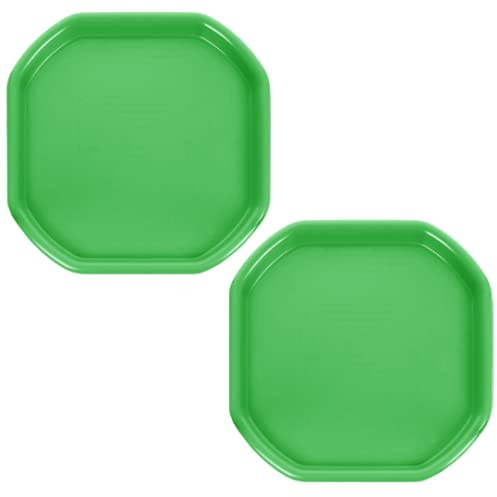 Set of 2 - Small Octagonal Lime Green Mixing Tray 70cm X 70cm Diameter Tuff Spot Mixing Board Sand Water Activity Heavy Duty Plastic Strong and Premium Messy Tray Multipurpose Tray