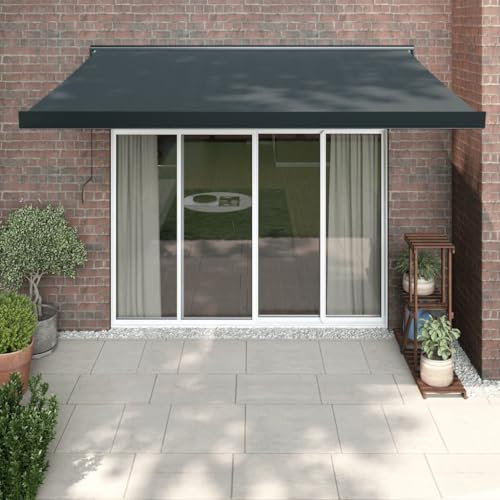 Home Outdoor OthersVersenkbare Markise, anthrazit, 3 x 2,5 m, Stoff und Aluminium