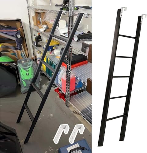 Hochbett Leiter Wohnheim mit Zwei Etagenbetten, Nur Leiter, Ersatz Metallaufstiegsleiter mit Haken, Bodenständer für Wohnmobil-Etagenleiter für Wohnwagen-Wohnmobilanhänger(Size:160cm/63)