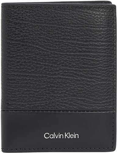 Calvin Klein Herren Geldbeutel Subtle Mix Bifold aus Leder, Schwarz (Black Grain/Smooth), Einheitsgröße