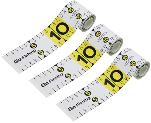 PATIKIL Adhesive Fish Ruler, 3 Pack 51 Inch Fish Measuring Tape Sticker Tape Waterproof for Fishing Boat Kayak Workbench, White