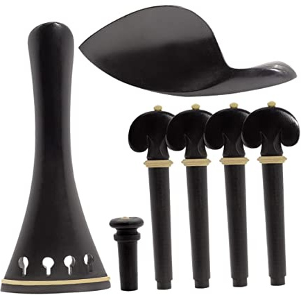 BESTonZON Violine Ersatz Ebenholz Saitenhalter Kinnhalter Stachel Wirbel Für Violinen-ersatzteile Und Armaturen