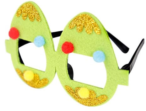 Sharplace Osterbrille für Kinder, lustige Sonnenbrille, Foto-Requisiten, Partyzubehör, Kostüm, Brillengestell, Osterdekoration, Osterbrille, grünes Ei