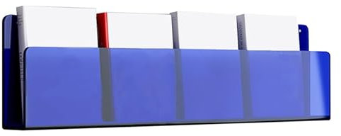 Dokumentenhalter zur Wandmontage, Zeitschriftenregal für Zuhause, Büro und Schule, Blau (120 cm)