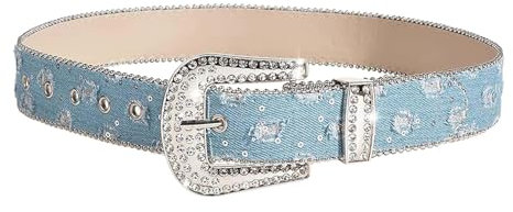rockible Damen Taillengürtel Dekorativer Gürtel Gürtel Lässiger Langer 105cm Dornschließe Gürtel, Hellblau