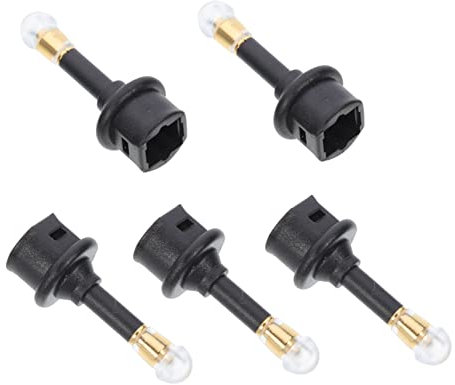 NUOBESTY Adattatore Audio Ottico Femmina a Jack 3,5 Mm Set Da 5 Pezzi, Connettore Digitale Audio Compatto Per Cuffie, Ingresso Fibra Ottica, Per Uso Domestico e Portatile, Colore Nero