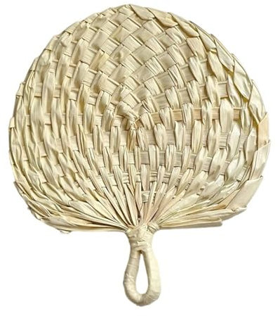 alloneslife Artisanal Natural Fan Handmade Light Weight Elegant Palms Leaf Handheld Fan For Indoor Cooling Traditional Festival