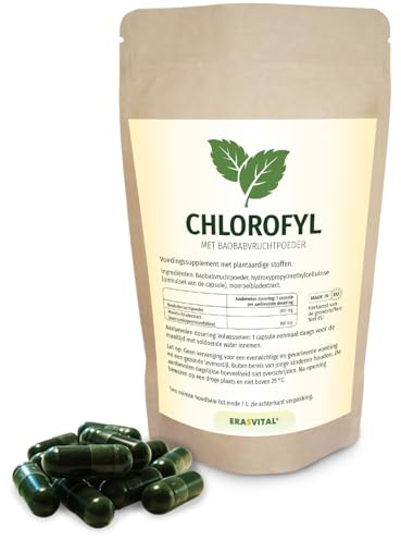 Chlorophyll 90 Kapseln - Pflanzenkraft aus Maulbeerblättern und Baobab-Fruchtpulver - Vitalstoff-Formel für Balance und Wohlbefinden, ohne Zusatzstoffe, laborgeprüft, vegan.
