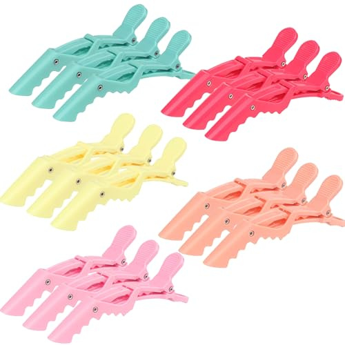 15 Stück Neutrale Haarklammern Friseurbedarf - Haarklammer Damen, Haarklemmen Haarclips Friseur Clips Combi-Clip Friseur Abteilklammern krokodil aus Kunststoff, Abteilklammern Friseur
