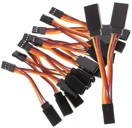TOYANDONA 10pcs Rc Receiver Y Extension Wire Splitter Cable Male to Female for Helicopter Car Plane Double Receiver Control Flexible Lightweight