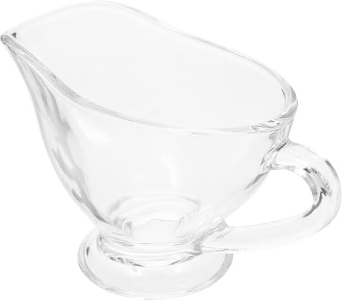 DIYEAH Salsera de Cristal Asa Ergonómica Recipiente para Salsa de 170 Ml Jarra para Condimentos y Salsas Líquidas Adecuado para Restaurantes y Servicio de Mesa