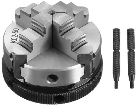 WIIYENA Portabrocas expandible para torno K02-50, portabrocas autocentrante de 4 mandíbulas, 50 mm de diámetro para torneado de madera y metal