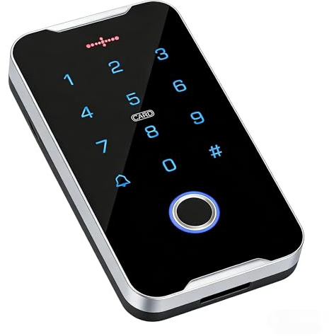 ReaIOKbii Zinc Alloy IP68 Waterproof Access Control Keypad –Backlit Touch Keys,NFC Feature,Fingerprints,Card&PIN WG26 Interface,12V DC Single Door Entry System,Can be Outdoor Installation