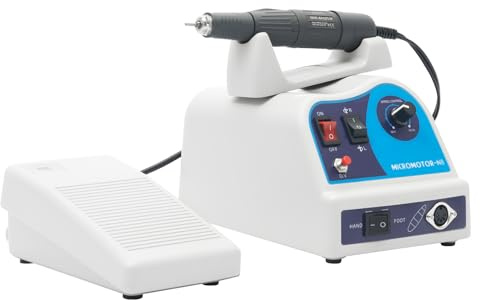 Mikromotor polerings- och graveringsverktyg - 45 000 varv/min handstycke med fotpedal, 60 W, justerbar hastighet för tandkräm, smycken, trä och stensnideri