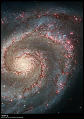 Hubble Space Telescope M51 (HST) Poster, A0 Size 84.1 x 118.9 cm