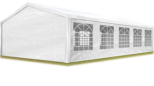 Partyzelt Pavillon 5x10 m in weiß PE Plane 350 N Wasserdicht UV Schutz Festzelt Gartenzelt