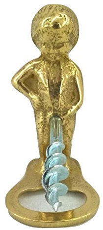 artigianatodaloise - Cavatappi stappabottiglie puttino putto in Ottone Lucido Artigianato Artistico - cavatappi3