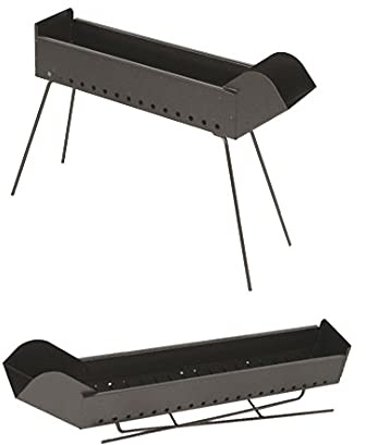 euroshoppingonline Cuocispiedini spiedini arrosticini griglia graticola filoteo Barbecue a carbonella per arrosticini sagre sagra Feste in Ferro battuto 60x14x65h Made in Italy