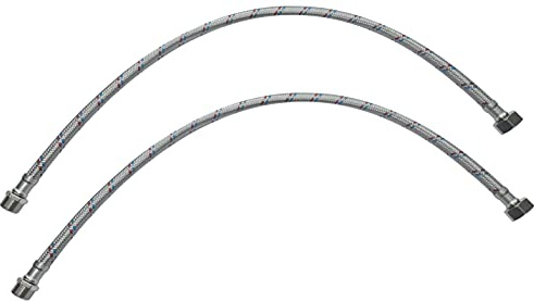 AERZETIX - C51091 - Satz von 2 Schlauchleitungen 600mm 1/2'' weiblich - 3/8'' männlich - flexibler anschlussschlauch - flexibler verbindungsschlauch sanitär für wasserhähne badezimmer küche heizung