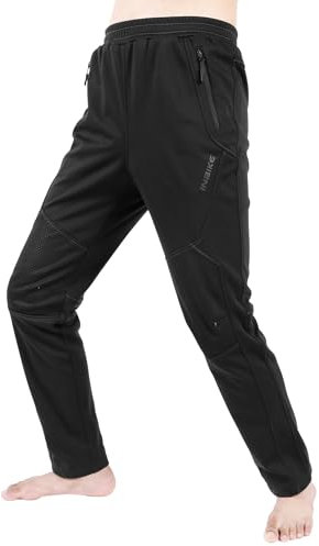 INBIKE Fahrradhose Radhose Laufhose Trkkinghose MTB Hose Herren Lang Winter Winddicht Warm Elastisch Atmungsaktiv für Fahrradhahren MTB Laufen Trekking Schwarz M