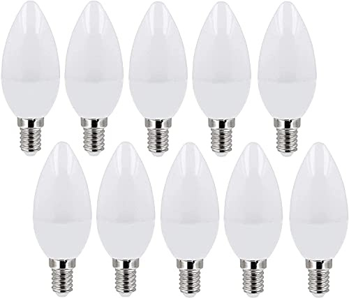 ADAKAT 10er Pack, LED Kerze 6W E14, kaltweiß 6000K, Flimmerfrei IC-Driver