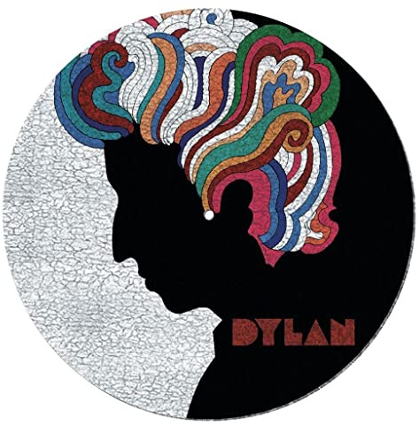 Pyramid International Bob Dylan Plattenspieler-Schlupfmatte zum Mischen, DJ-Kratzen und Hören zu Hause (Psychedelisches Design), offizielles Merchandise-Produkt, Schwarz