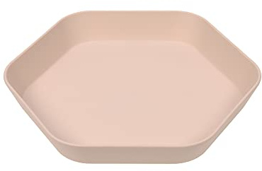 LÄSSIG Barntallrik barnservis utan melamin, BPA-fri, tillverkad av biokomposit/tallrik geo, pulverrosa