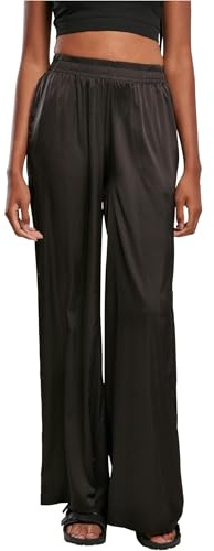 Urban Classics Damen Ladies Satin Wide Leg Pants S Black