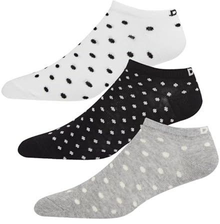 DKNY Mujer Calcetines de Tobillo Negro/blanco/gris Paquete de 3 Talla 37-40