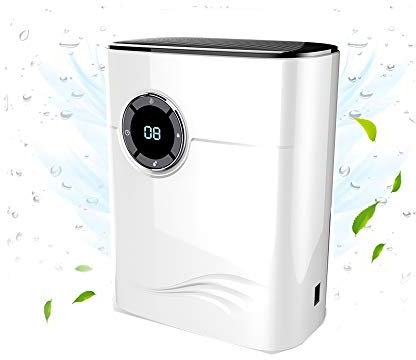 Déshumidificateur électrique, mini déshumidificateur portable 42 W, déshumidificateur automatique 1,2 L pour la maison, déshumidificateurs d'air 20㎡ avec affichage numérique de l'hum