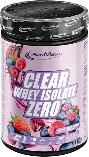 IronMaxx Clear Whey Isolate Zero – Fruits des Bois 400 g | Isolat de protéines sans sucre | Boisson protéinée rafraîchissante | Pour musculation et pré-entraînement