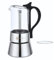 NACHOMI Cafetera Italiana 6 Tazas (360 ml). Cafetera Italiana Acero Inoxidable y Vidrio Borosilicato. Cafetera Induccion, Gas y Vitrocerámica. Alta Resistencia al Calor. Incluye Junta Recambio Extra.