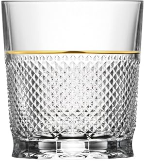 ARNSTADT KRISTALL PREMIUM Whiskyglas Oxford Raia Gold clear (10 cm) - LUXUS Kristallglas mundgeblasen · handgeschliffen · 24 Karat Goldrand