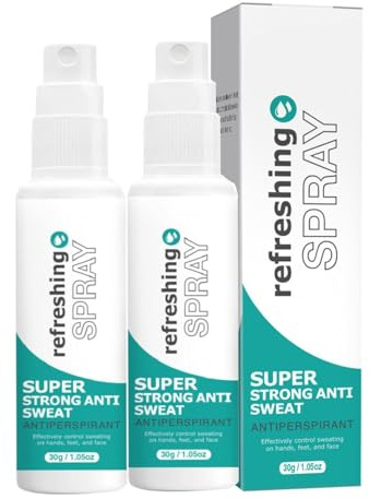 Antitranspirant Deo Spray gegen starkes Schwitzen I Anti Schweiß Deo bei Hyperhidrose mit Langzeitschutz, Schwitzen am Kopf, schwitzige Hände I Anti transpirant für Männer & Frauen (2PC)