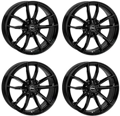 4x Rial rims alloy rims X12 7.5Jx17 ET54 5x112 diamant-schwarz compatible with BMW 1 2