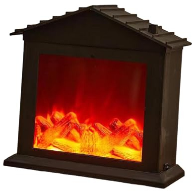 LOVIVER pour Cheminée, Lanterne de Noël Sans Flamme à LED, Décoration Festive, Toiture Triangulaire