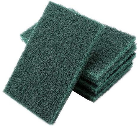 5pcs Set Scourer Scouring Pad Industrial Abrasive Finishing Pads for Cleaning Kitchen Bathroom Dishes (Green)