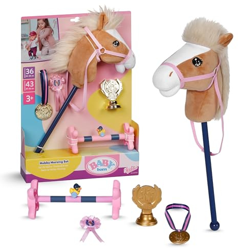 BABY Born Hobby Horsing Set - Puppenset mit Steckenpferd & Zubehör - Hochwertiges Puppenzubehör - Für Puppen der Größe 36 cm & 43 cm