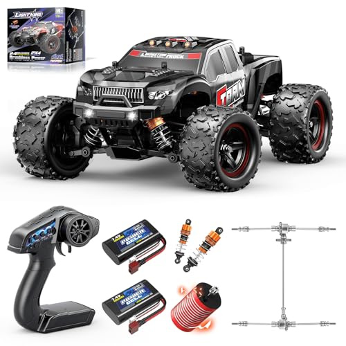 Womaqu Macchina Telecomandata 4x4 Brushless 1:18, Macchina Radiocomandata Professionale RC Car 52 km/h con Trasmissione in Metallo, 2 Batterie 1500mAh e Kit Parti di Ricambio, Auto Radiocomandata