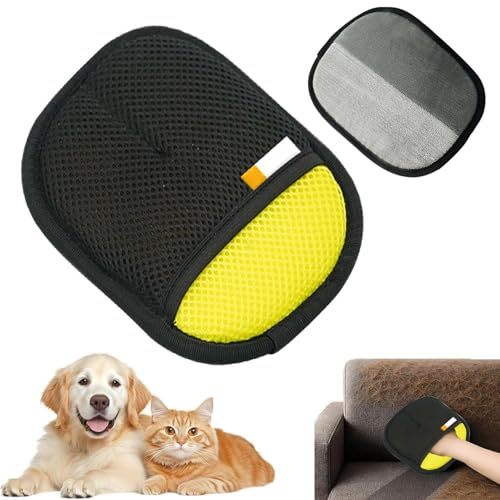 Hundehaar Handschuhe - Massage- Und Pflegehandschuhe Mit Bürstenfunktion Für Weiches Fell,Wiederverwendbares Komfortables Entfilzungstool Für Hundereinigung Und Katzenpflege