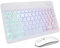 HOMSFOU Teclado y Ratón Inalámbricos Recargables con Iluminación Multicolor para Tabletas y Móviles Teclado Portátil Español con Pegatinas Diseño Compacto y Silencioso