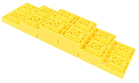 Fockety RV Leveling Ramps, 10pcs RV Leveling Blocks for Uneven Ground, Heavy Duty Trailer Ramps with Non Slip Surface and Carry Bag for Cars, Campers, RV, Travel Trailer, SUV