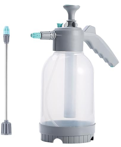 360° Drucksprüher 2L Set inkl. Verlängerungsrohr 24cm, Sprühflasche für Garten & Pflanzen, Pumpsprühflasche Gartenspritze Handdrucksprüher mit Verstellbare Düse, Pflanzensprüher für Haus, Garten