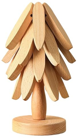 Dessous De Plat en Forme d'arbre, Sapin Dessous De Verre, sous Verre Sapin, 4 Dessouss Plat + 1 Support, pour Ustensiles Cuisine, Cuisinière, Poêle, Tasse, Théière, Plats Chauds, Bol, Cuisine, Tab
