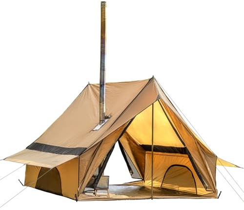 POMOLY CHALET 70 Max - Tenda da campeggio, portatile, con due pali per 2-4 persone, escursionismo, zaino in spalla