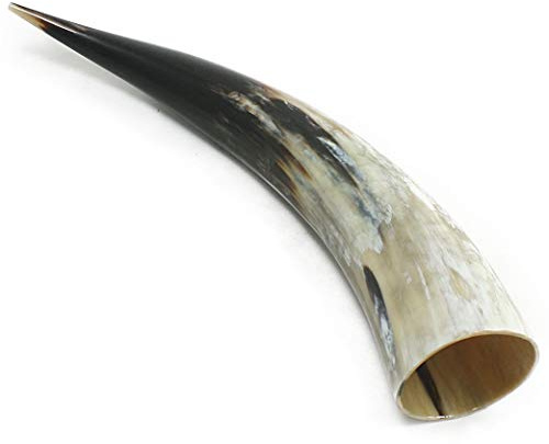 HORNCRAFT Medium Viking Drinking Horn | Genuine Ox Horn | Handmade | 13 to 16 Inches | Holds 300ml - 600ml (1 Pint) | Viking Beer Mug | Drinking Vessel | Unique Viking Gift