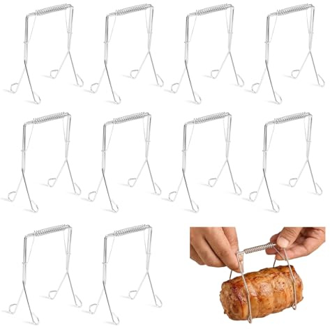 Lot de 10 Pinces à Roulade en Acier Inoxydable réutilisables,