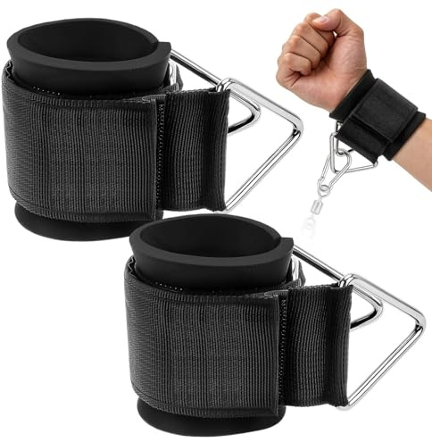 2 stycken handledsbandage gym, fotremmar kabeldragning, handledsmanschetter, fitness manschetter för kabelmaskin träning styrketräning