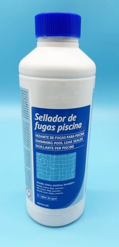 Sellador Fugas de Piscina 1L | Repara Grietas y Filtraciones sin Vaciar | Apto para Gresite, Liner, PVC, Hormigón | Agua Dulce o Salada | 1L RInde para 80m3
